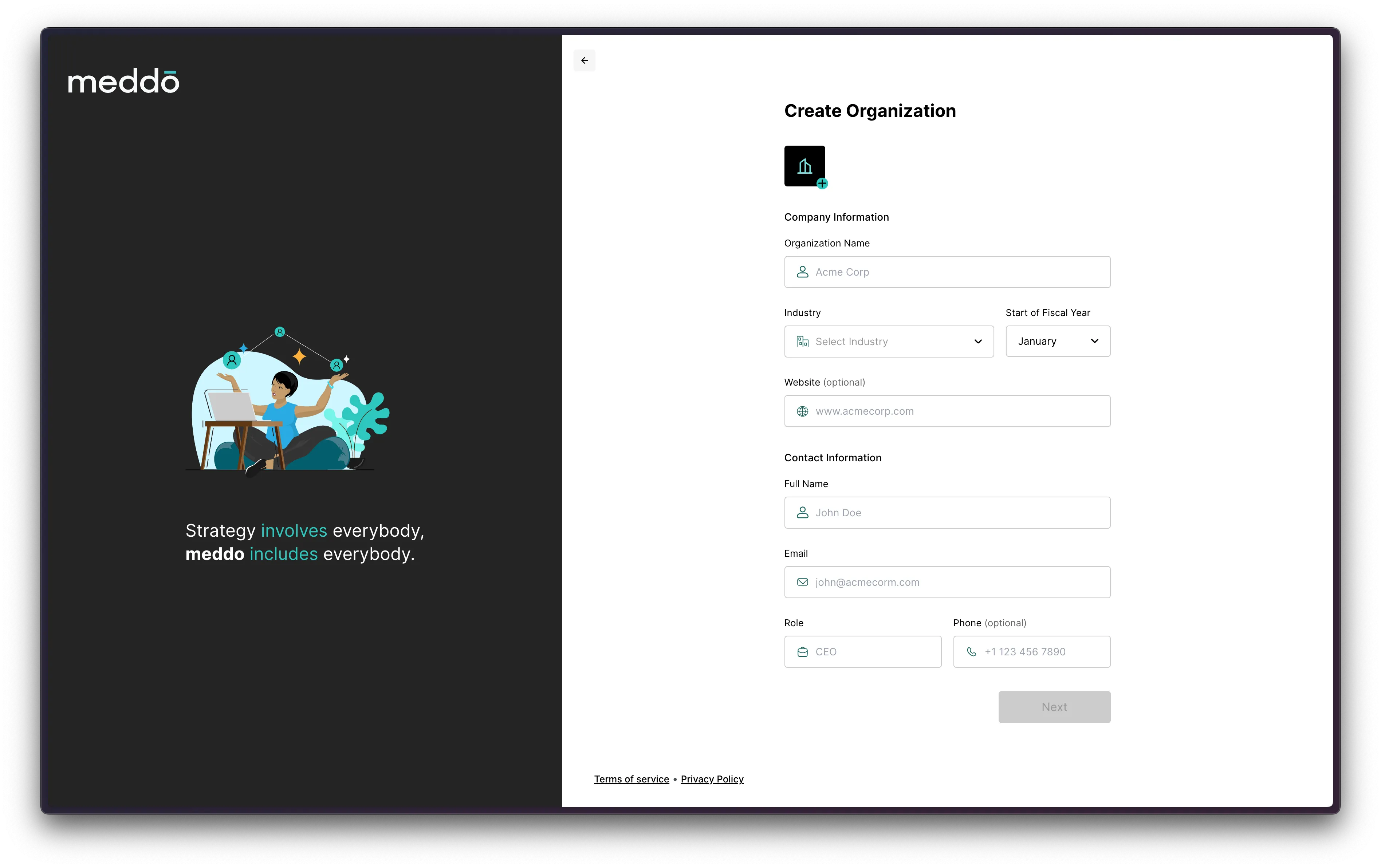 Create Organization Form